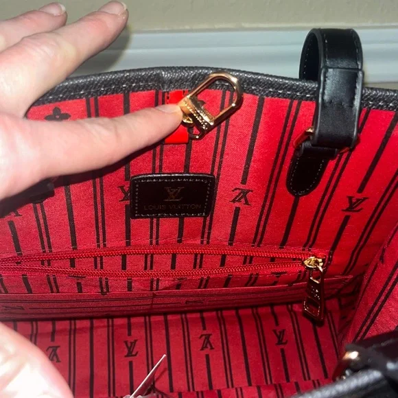 Inspired Monogram Black and White Tote - Picture 14 of 16